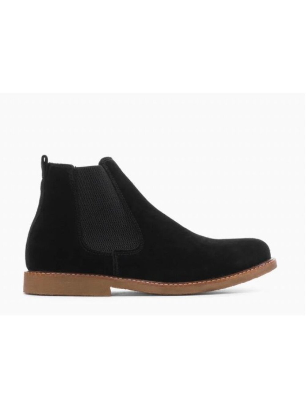 Men's Black Suede Chelsea Boots - Slip-On Dress Casual